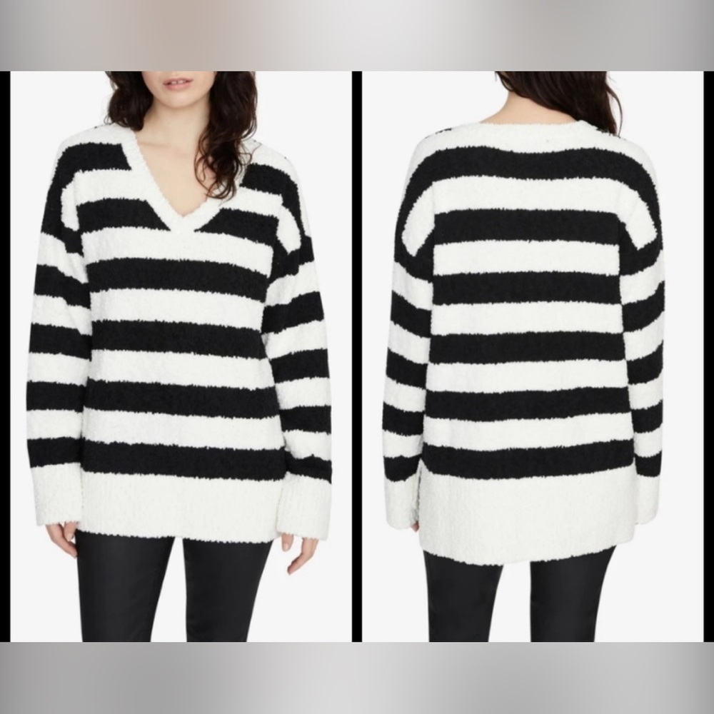 Sanctuary Curve Plus Oversize V Neck Stripe Sweater Women Size 2X